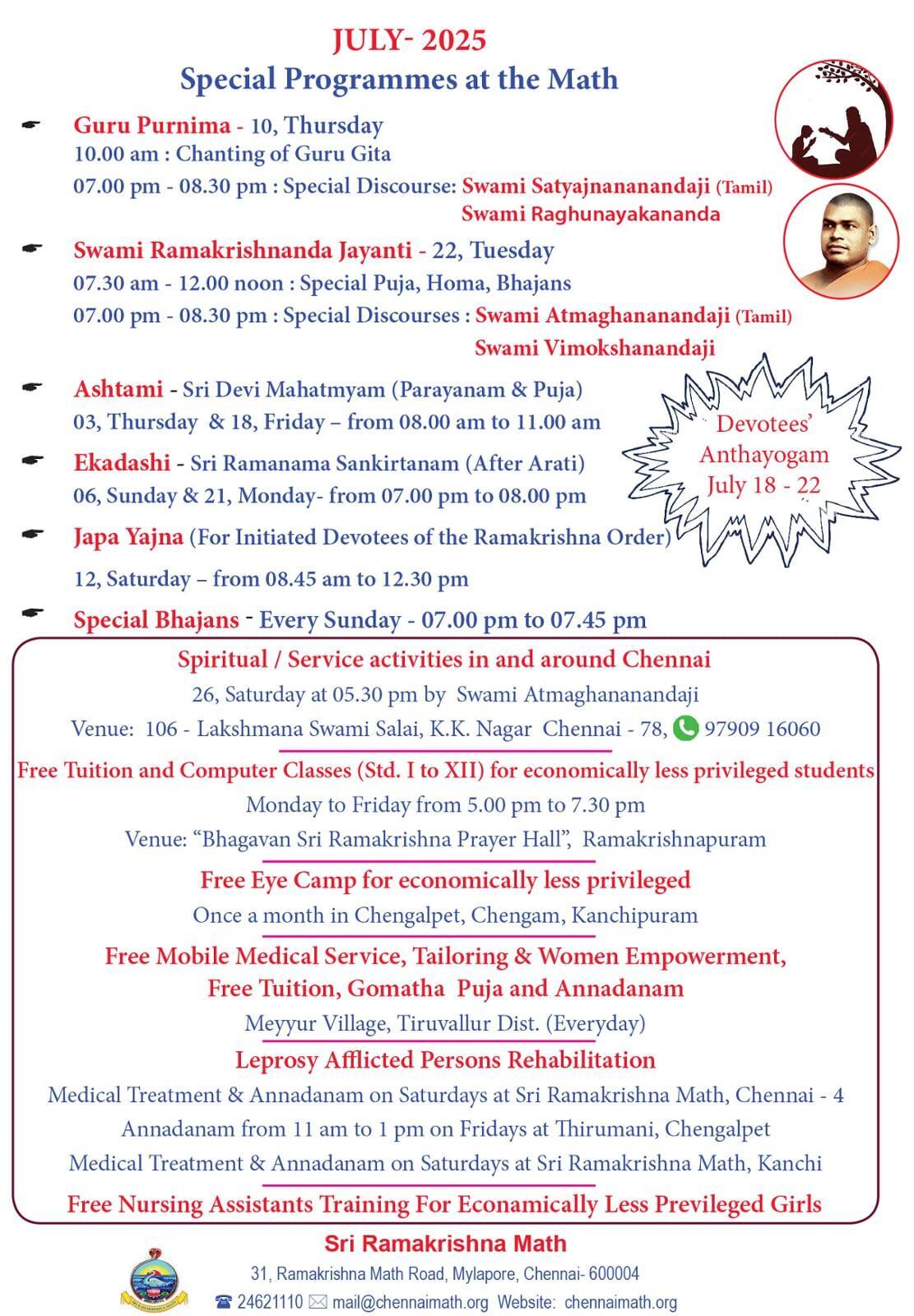 Monthly Program - July 2025