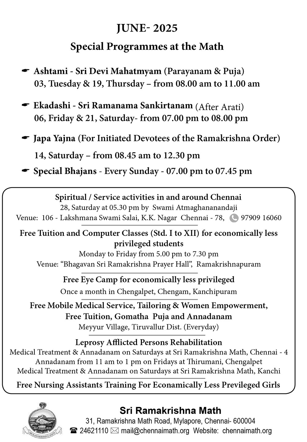 Monthly Program - June 2025